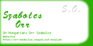 szabolcs orr business card